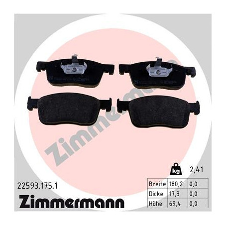 ZIMMERMANN 22593.175.1 Bremsbeläge Vorne für