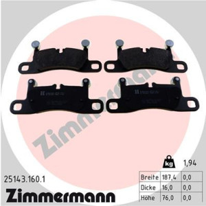 ZIMMERMANN 25143.160.1 Brake Pads Set Rear for