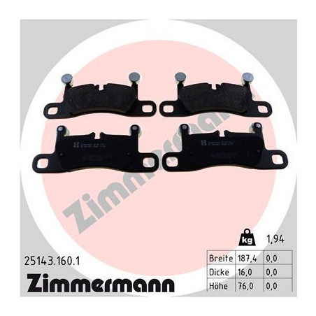 ZIMMERMANN 25143.160.1 Klocki hamulcowe Tył dla