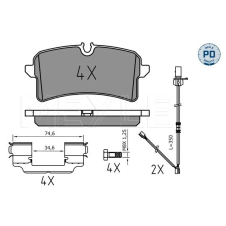 MEYLE 025 246 4317/PD Brake Pads Set Rear for A7 Macan