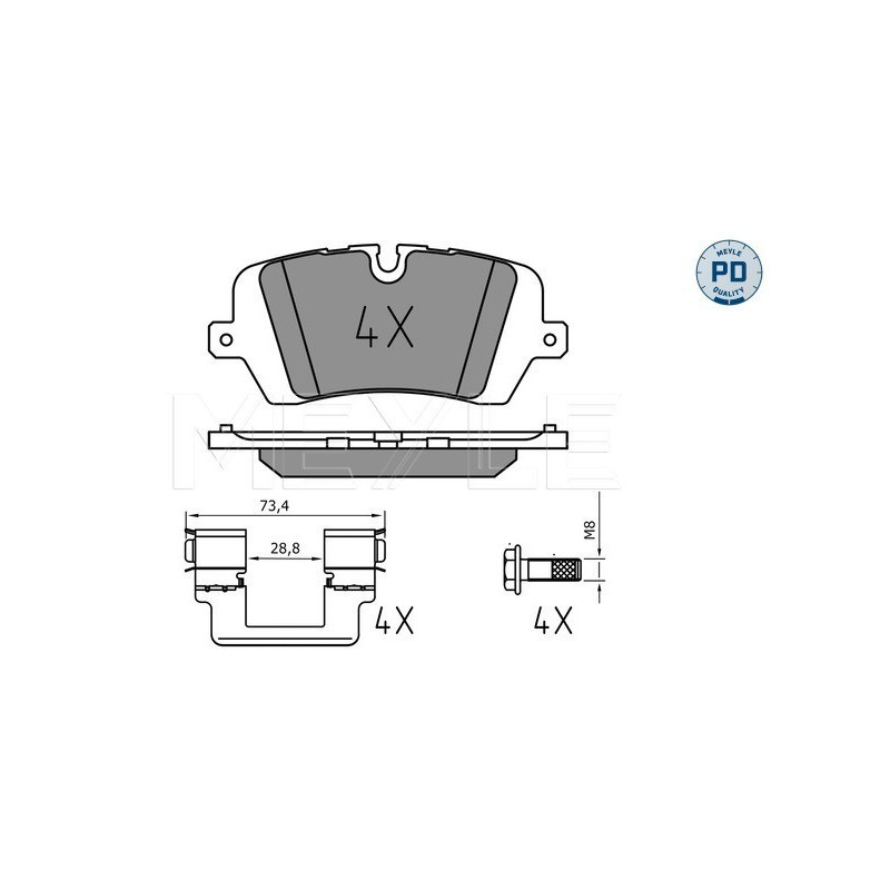 MEYLE 025 257 2016/PD Pastillas de freno trasero para Land Rover Defender Discovery