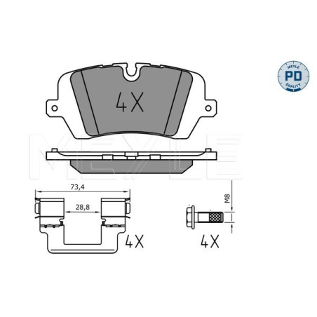 MEYLE 025 257 2016/PD Plaquettes de frein arrière pour Land Rover Defender Discovery