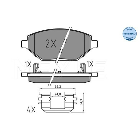 MEYLE 025 225 2218 Brake Pads Set Front for Opel Karl