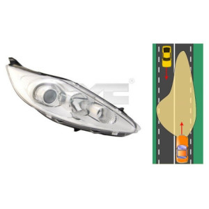 Hauptscheinwerfer Rechts Ford Fiesta VI (2008-2013) TYC 20-12003-05-2