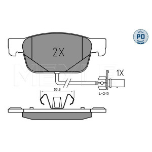 MEYLE 025 223 8317/PD Plaquettes de frein avant pour Audi A5 A4