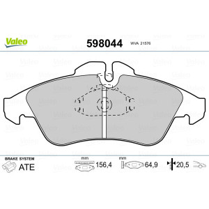 VALEO 598044 Plaquettes de frein Avant pour