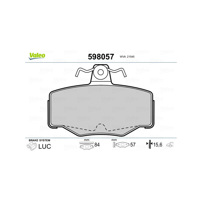 VALEO 598057 Bremsbeläge Hinten für