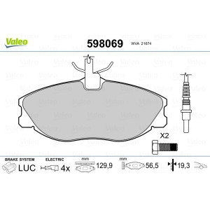 VALEO 598069 Plaquettes de frein Avant pour