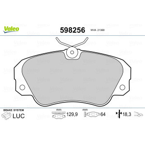 VALEO 598256 Pastiglie freno Anteriore per