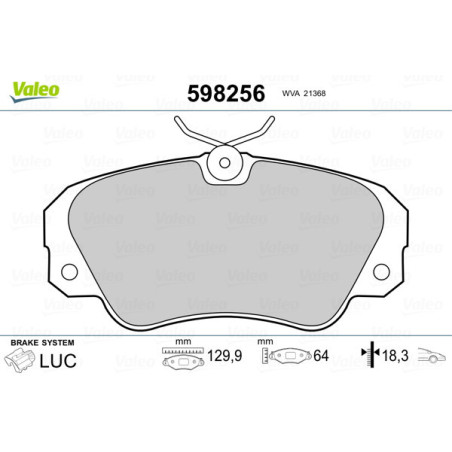 VALEO 598256 Klocki hamulcowe Przód dla