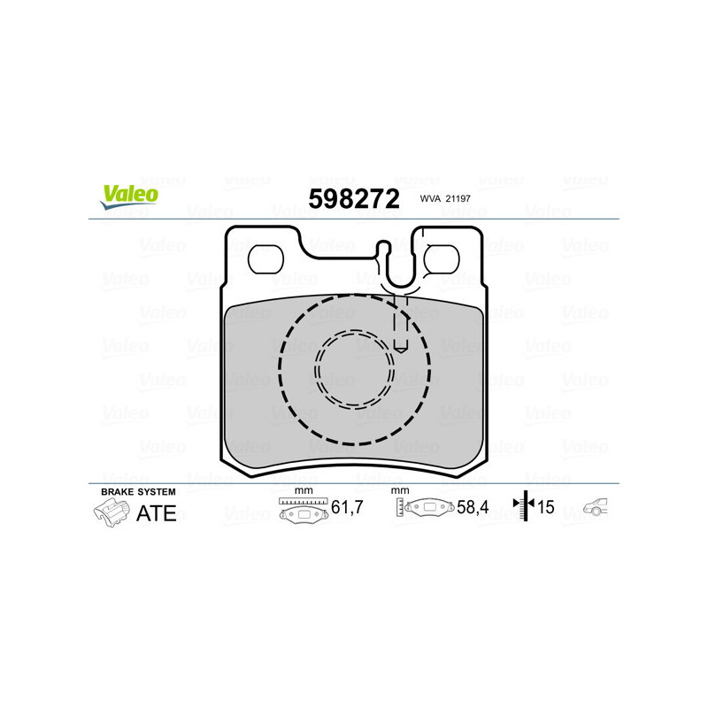 VALEO 598272 Brake Pads Set Rear for