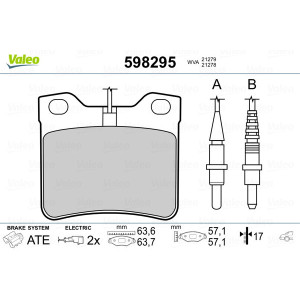 VALEO 598295 Pastillas de freno Trasero para
