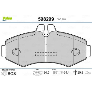 VALEO 598299 Plaquettes de frein Avant pour