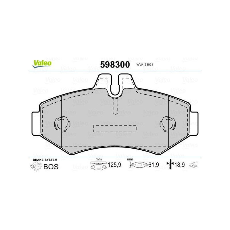 VALEO 598300 Klocki hamulcowe Tył dla