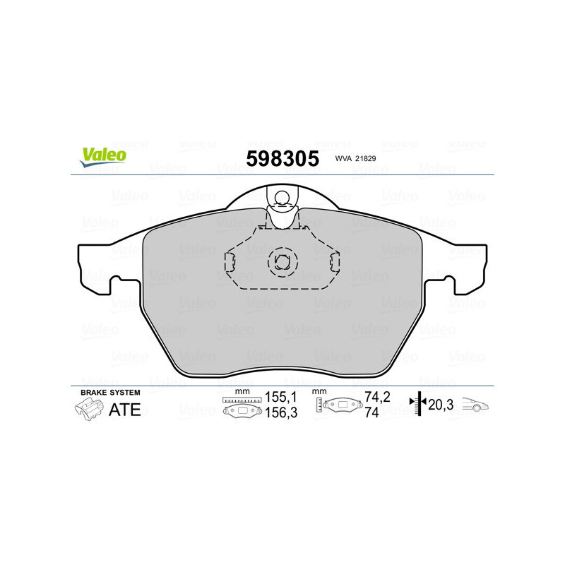 VALEO 598305 Pastiglie freno Anteriore per