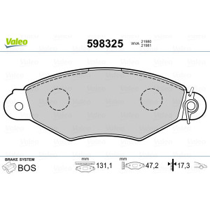 VALEO 598325 Pastillas de freno Delantero para