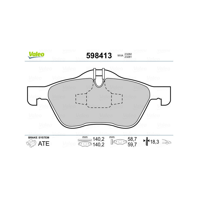 VALEO 598413 Plaquettes de frein Avant pour