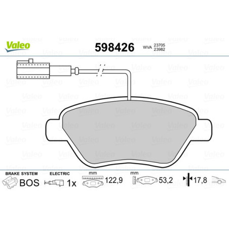 VALEO 598426 Brake Pads Set Front for