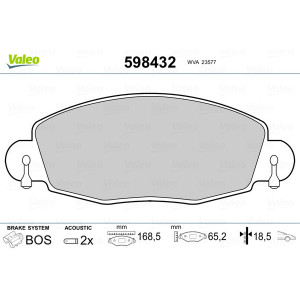 VALEO 598432 Plaquettes de frein Avant pour