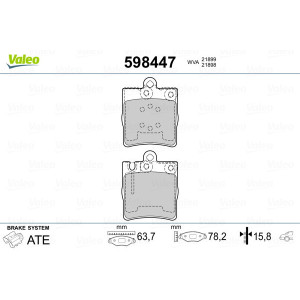 VALEO 598447 Plaquettes de frein Arrière pour