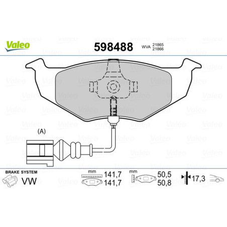 VALEO 598488 Klocki hamulcowe Przód dla