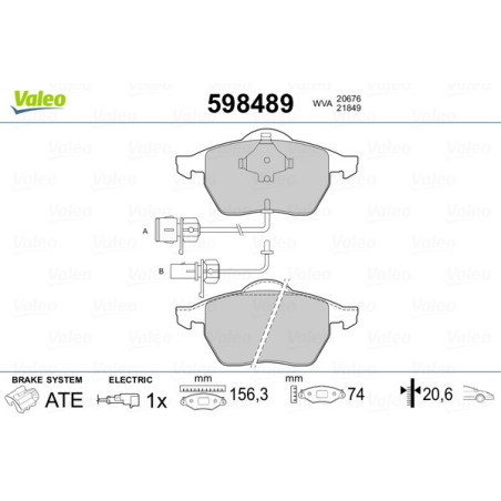 VALEO 598489 Brake Pads Set Front for
