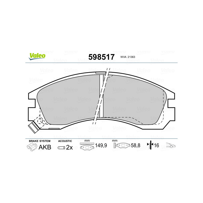 VALEO 598517 Plaquettes de frein Avant pour