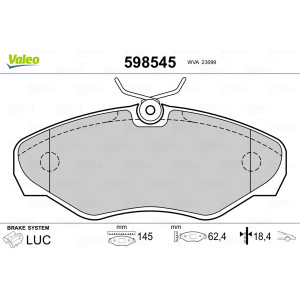 VALEO 598545 Pastiglie freno Anteriore per