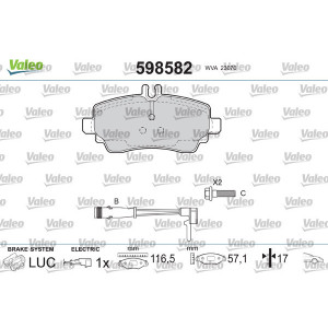 VALEO 598582 Pastillas de freno Delantero para