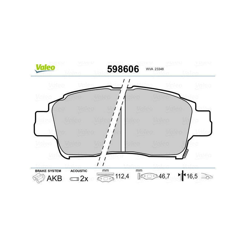VALEO 598606 Pastiglie freno Anteriore per