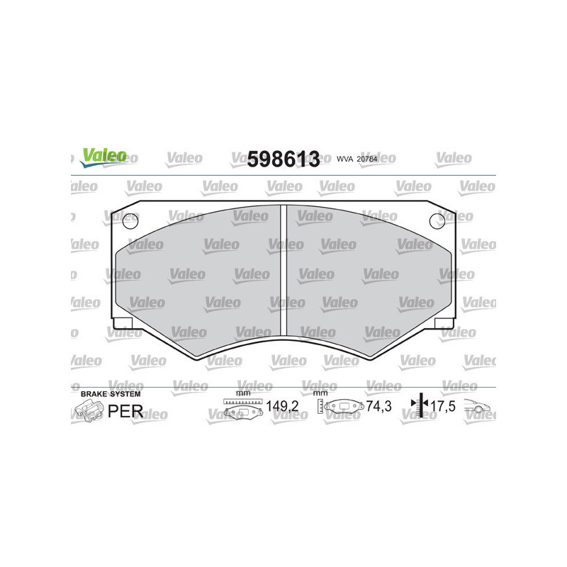 VALEO 598613 Pastiglie freno Anteriore per