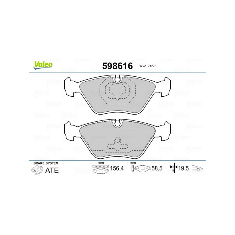 VALEO 598616 Plaquettes de frein Avant pour
