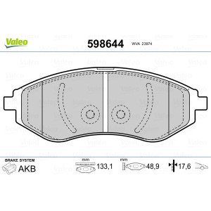 VALEO 598644 Bremsbeläge Vorne für