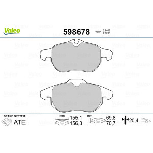 VALEO 598678 Pastillas de freno Delantero para