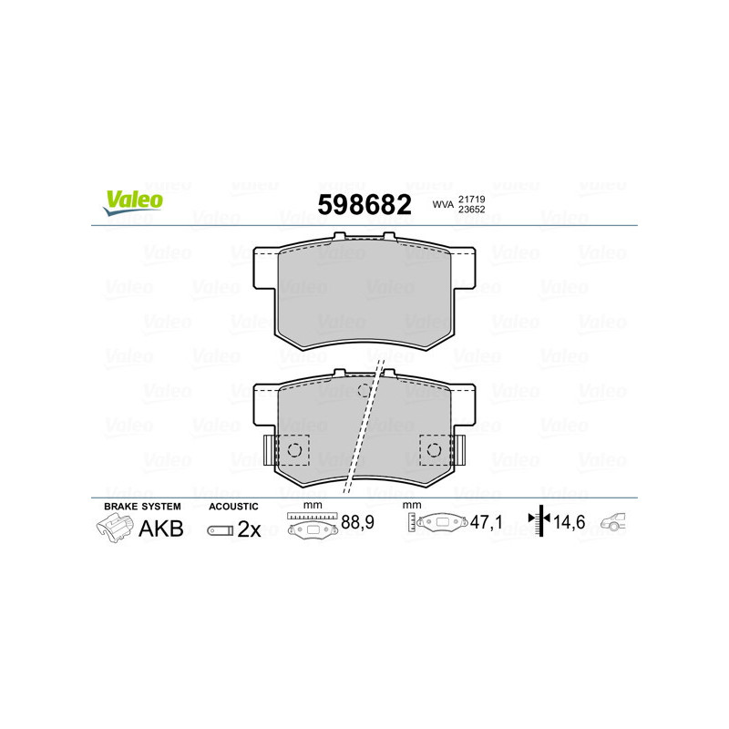 VALEO 598682 Bremsbeläge Hinten für