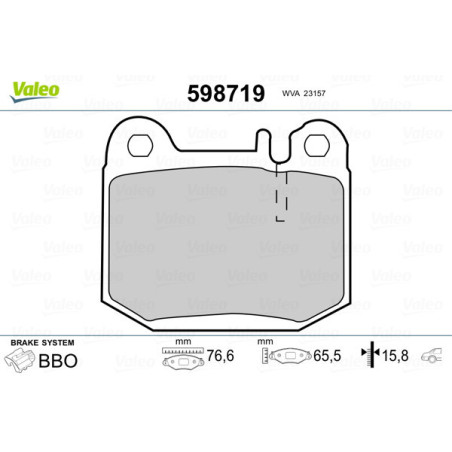 VALEO 598719 Plaquettes de frein Arrière pour