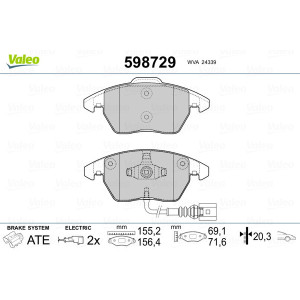 VALEO 598729 Pastiglie freno Anteriore per