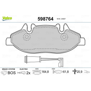 VALEO 598764 Plaquettes de frein Avant pour