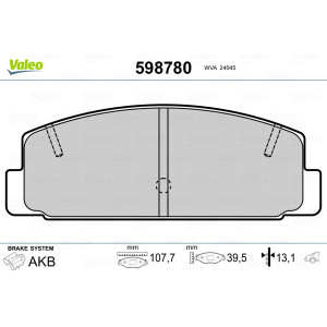 VALEO 598780 Brake Pads Set Rear for