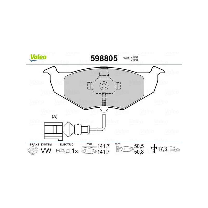 VALEO 598805 Plaquettes de frein Avant pour