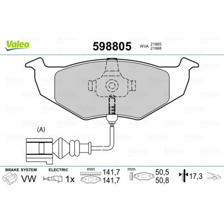 VALEO 598805 Brake Pads Set Front for