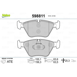 VALEO 598811 Brzdové platničky Predné pre