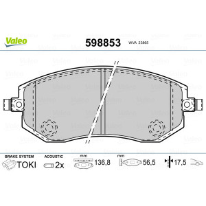 VALEO 598853 Pastiglie freno Anteriore per