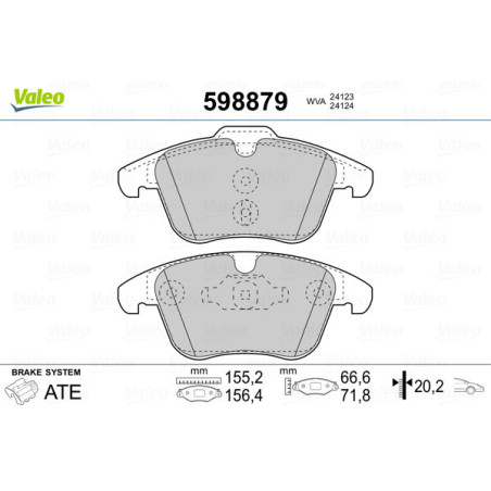 VALEO 598879 Pastillas de freno Delantero para