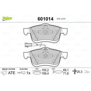 VALEO 601014 Brzdové destičky Přední pro