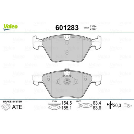 VALEO 601283 Brake Pads Set Front for