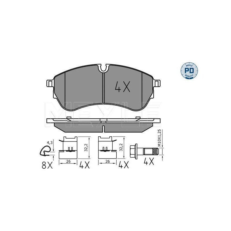 MEYLE 025 221 4721/PD Brake Pads Set Front for Crafter TGE