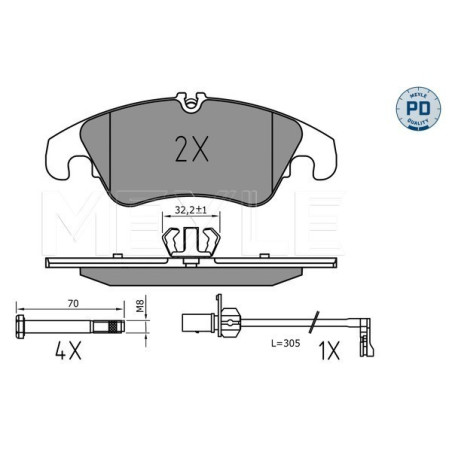 MEYLE 025 222 5219/PD Klocki hamulcowe przód dla Audi A6 A7 Q5