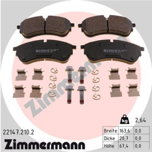 ZIMMERMANN 22147.210.2 Brake Pads Set Front for