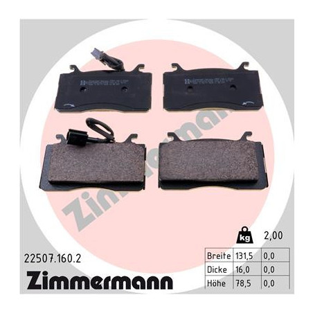 ZIMMERMANN 22507.160.2 Bremsbeläge Vorne für